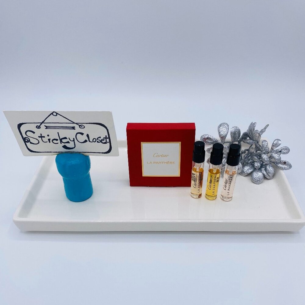 Cartier La Panthere Set-EDT EDP Parfum Floral Musk-Sample 2ml,0.06oz-3pc-BOX-NEW